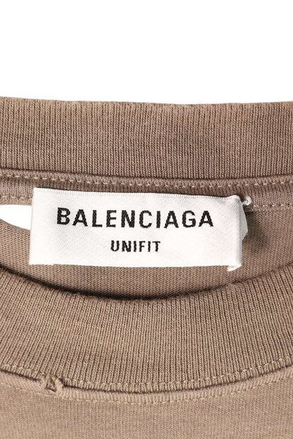 Balenciaga Logo Print T-Shirt Brown Size XS