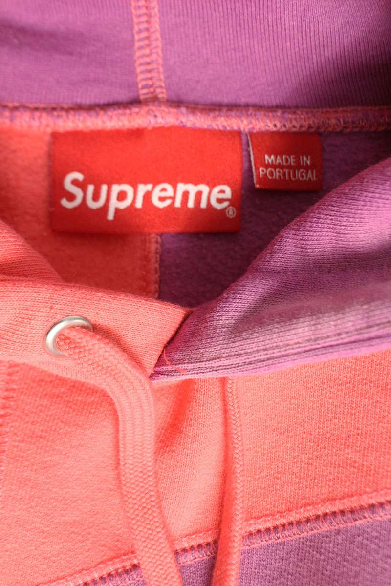 Supreme 20AW Patchwork Hooded Sweatshirt Pink x Purple Size L