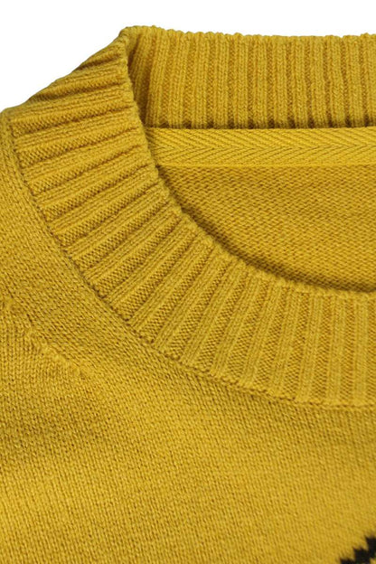 Sacai 25AW WHERE THE WILD THINGS ARE Wool Knit Pullover Sweater Yellow Size S