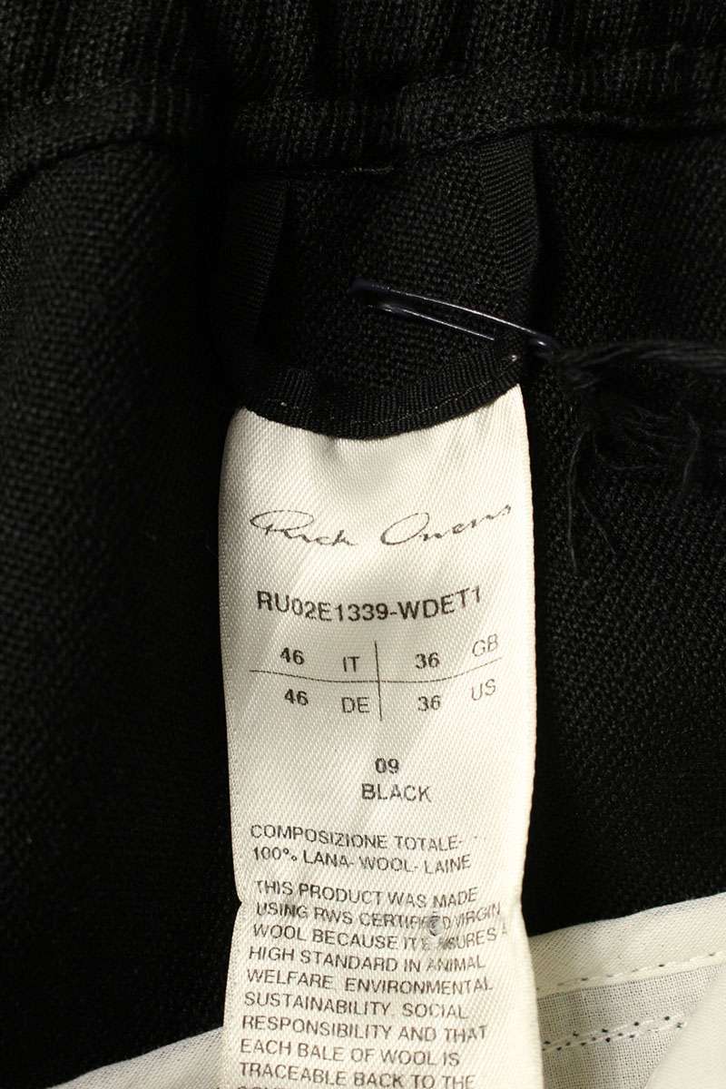 Rick Owens 26SS WDET1 Cargo Long Pants Black Size 46