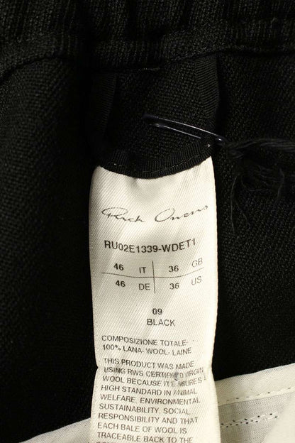 Rick Owens 26SS WDET1 Cargo Long Pants Black Size 46