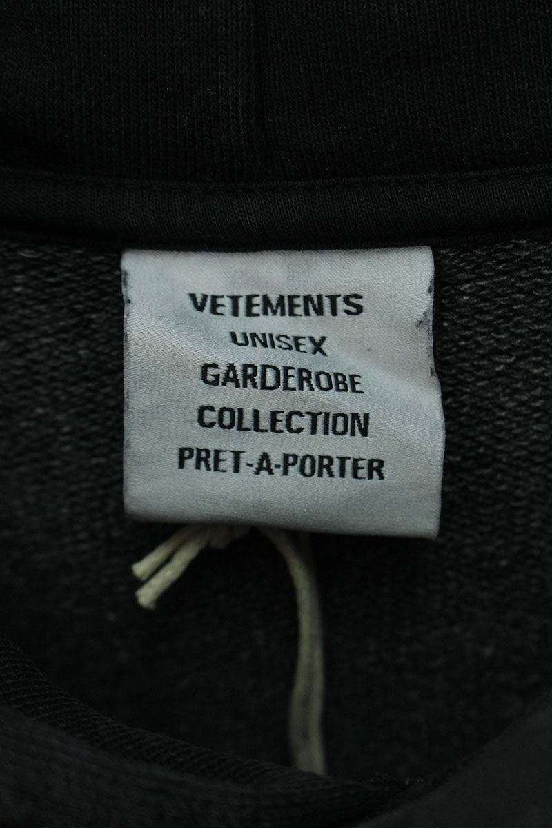 Vetements 24SS WASHEDBLACK Logo Hoodie Black Size M