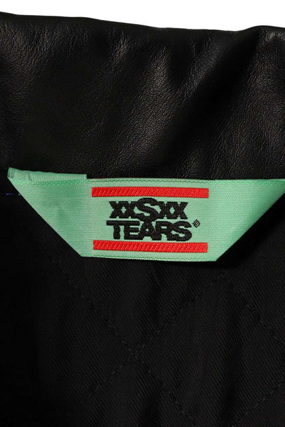 Saint Michael HOLY GRAIL Leather Jacket Blue x Black Size XL