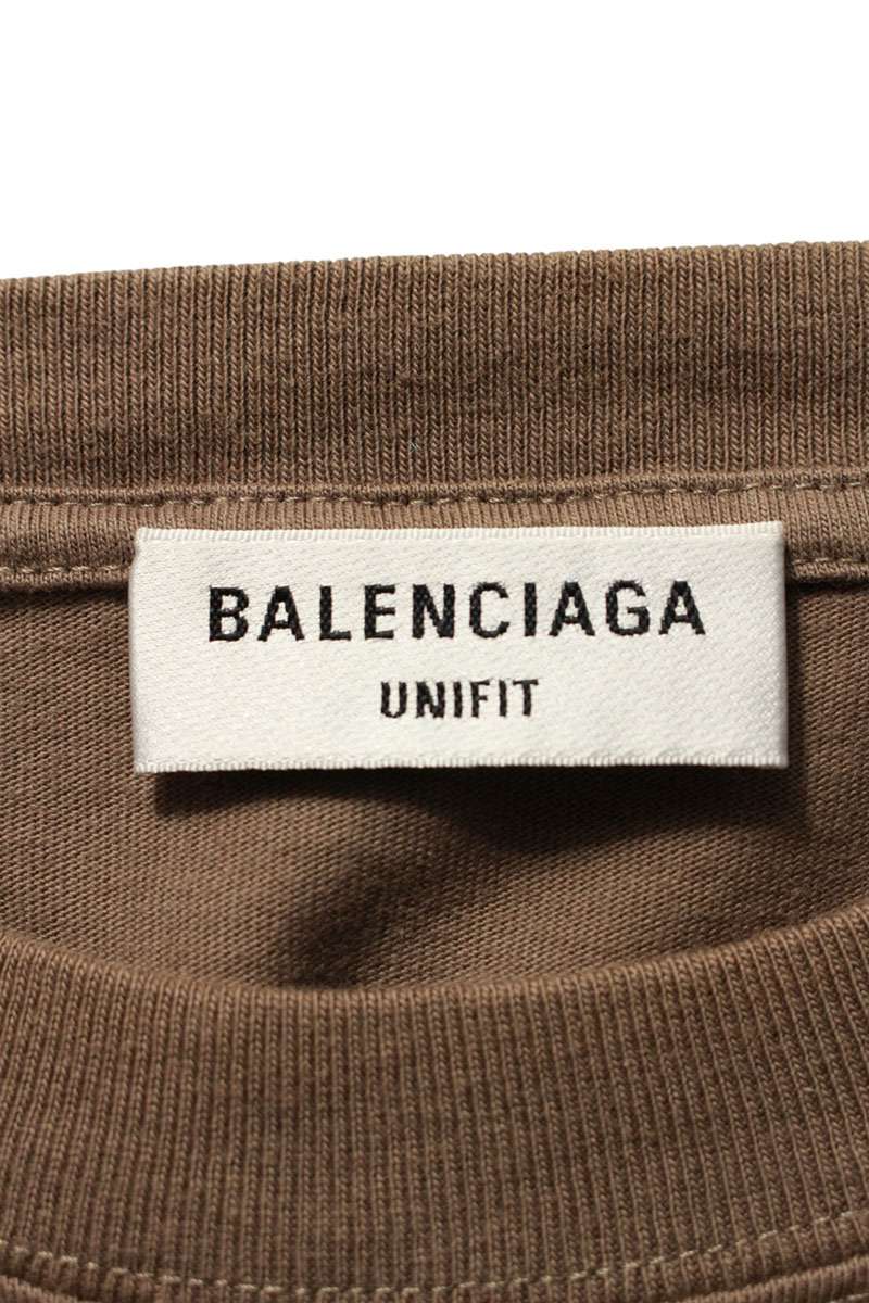 Balenciaga Logo Print T-Shirt Brown Size S