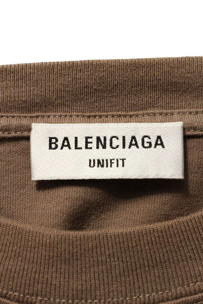 Balenciaga Logo Print T-Shirt Brown Size S