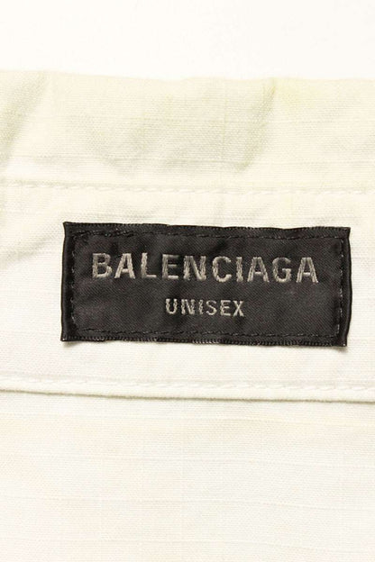 Balenciaga Logo Embroidered Vintage Long Sleeve Shirt White Size S