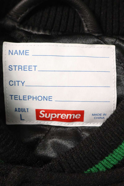 Supreme 24SS Wave Varsity Jacket Black x Green Size L