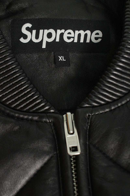 Supreme 22AW Quilted Leather Work Jacket Black Size XL