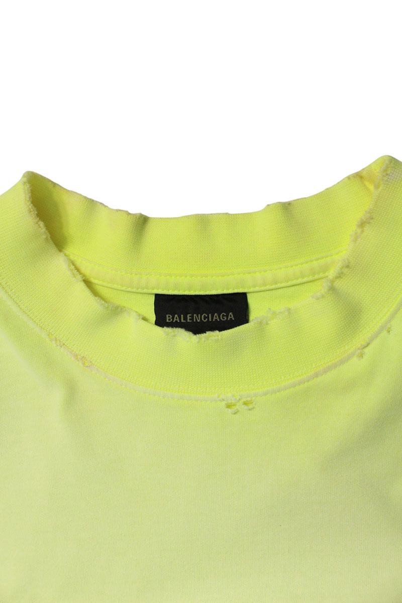 BALENCIAGA Tape Logo T-Shirt Yellow Size L