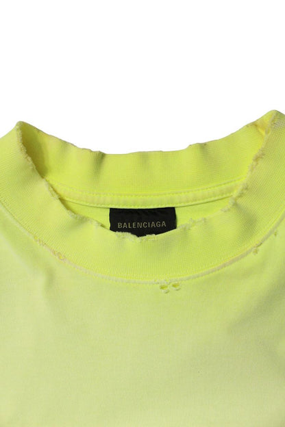 BALENCIAGA Tape Logo T-Shirt Yellow Size L