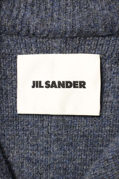 JILSANDER Long Knit Jacket Blouson Blue Size M