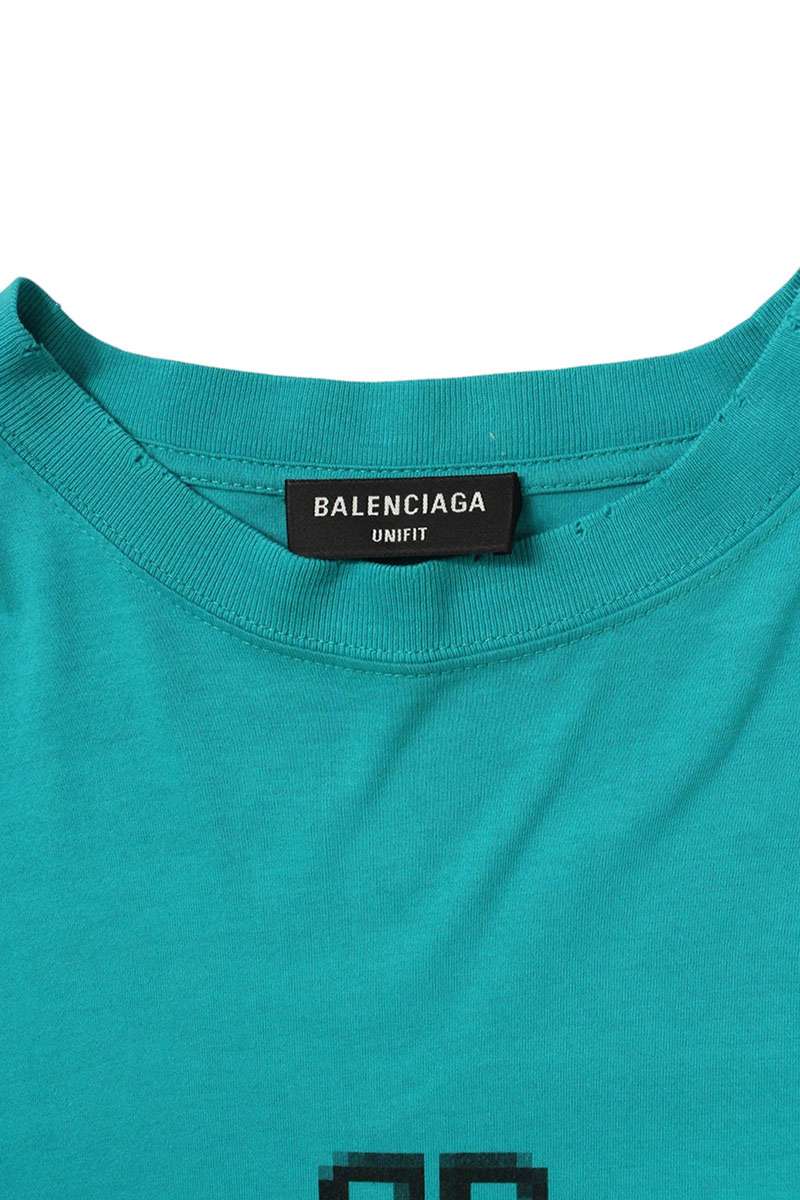 Balenciaga Logo Distressed T-Shirt Blue Size XXS