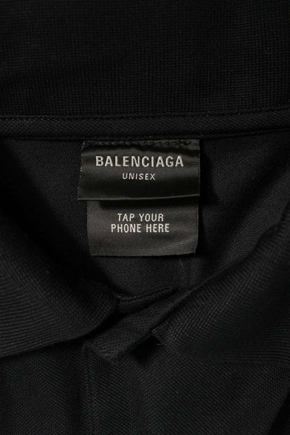 Balenciaga ebay Embroidered Short Sleeve Polo Shirt Black Size 4