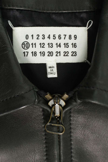 Maison Margiela 21AW Leather Jacket Black x Green Size 44