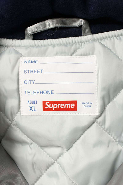 Supreme 25SS Homerun Satin Hooded Varsity Jacket Blouson Silver Size XL