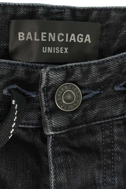 BALENCIAGA 24SS Baggy Drawstring Jeans Black Size 28