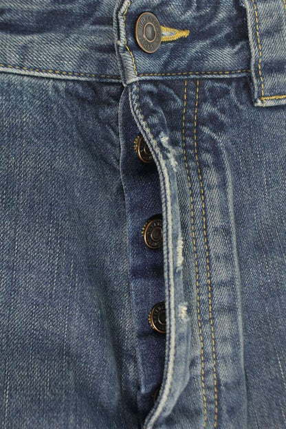 BALENCIAGA Distressed Baggy Denim Shorts Blue Size 28