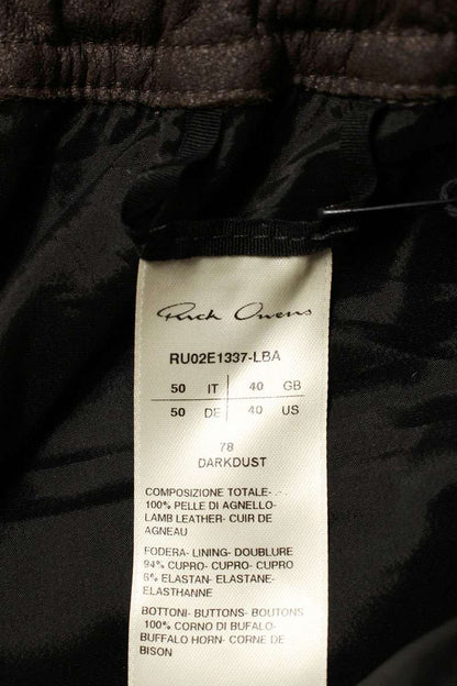 Rick Owens 25AW LBA Cargo Leather Long Pants Brown Size 50