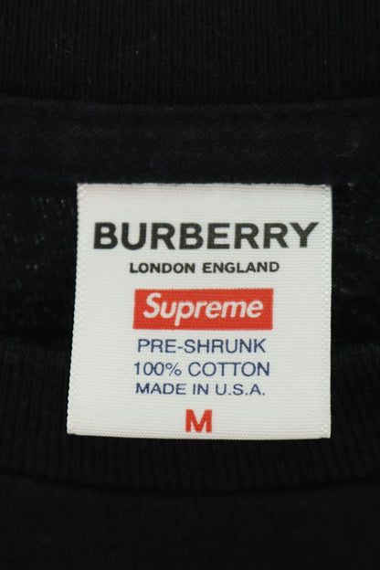 Vintage Supreme Tops - SUPREME x Burberry 22SS Burberry Box Logo Tee Logo T-Shirt Black Size M - Authentic Archive