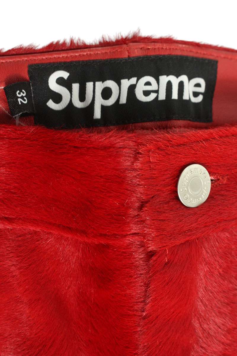 Supreme 25SS Leather Long Pants Red US 32