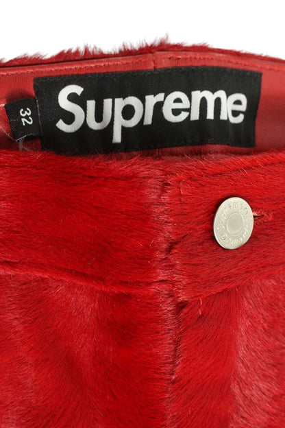 Supreme 25SS Leather Long Pants Red US 32