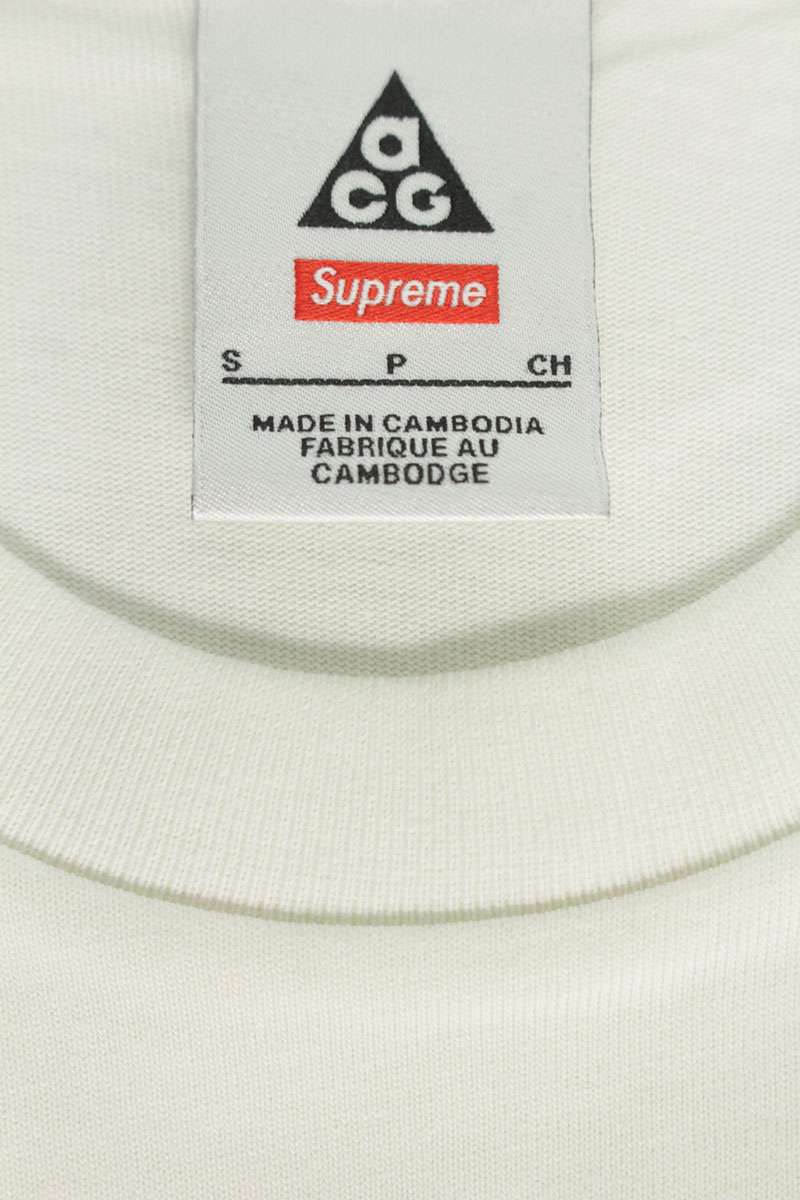 Supreme x Nike 22AW ACG Grid Tee Print T-Shirt White Size S