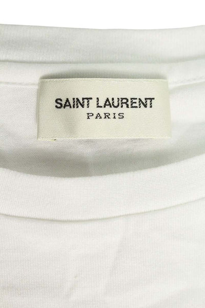 Saint Laurent Paris Logo Print T-Shirt White Size M