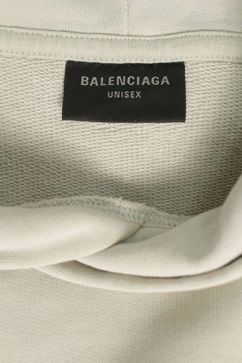 Balenciaga 23SS Back Logo Embroidered Hoodie Gray Size 2