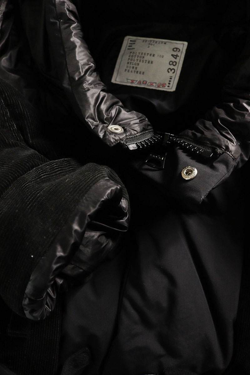 Sacai Corduroy Puffer Hooded Down Jacket Black Size L