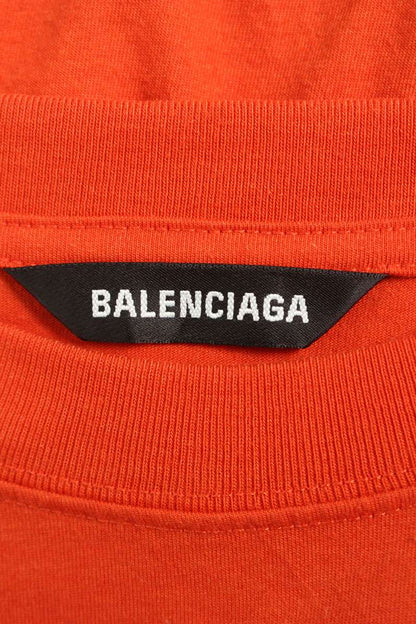 Balenciaga Logo Embroidered Oversized T-Shirt Red Size XXS