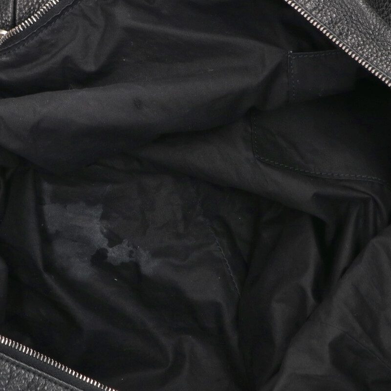Rick Owens Leather Shoulder Bag Black x Silver