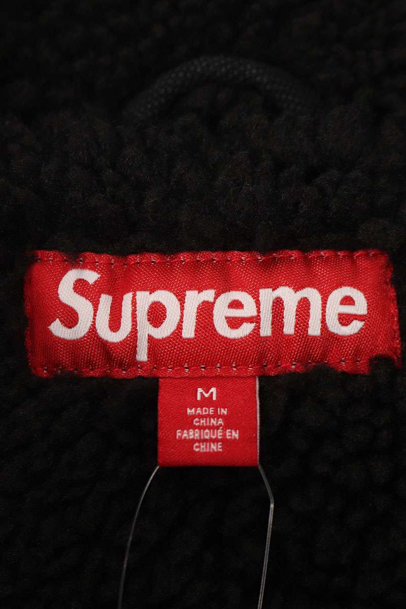 Supreme Faux Shearling Lined Bomber Jacket Black Size M