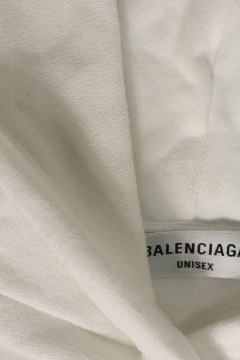 Balenciaga Print Pullover Hoodie White x Green Size XS