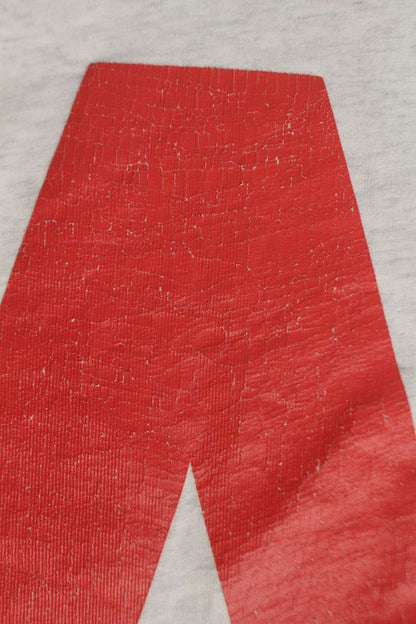 Balenciaga Connected Distressed Long Sleeve T-Shirt Gray x Red Size XS