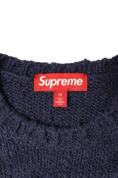 SUPREME 24SS Boucle Small Box Cotton Sweater Blue Size M