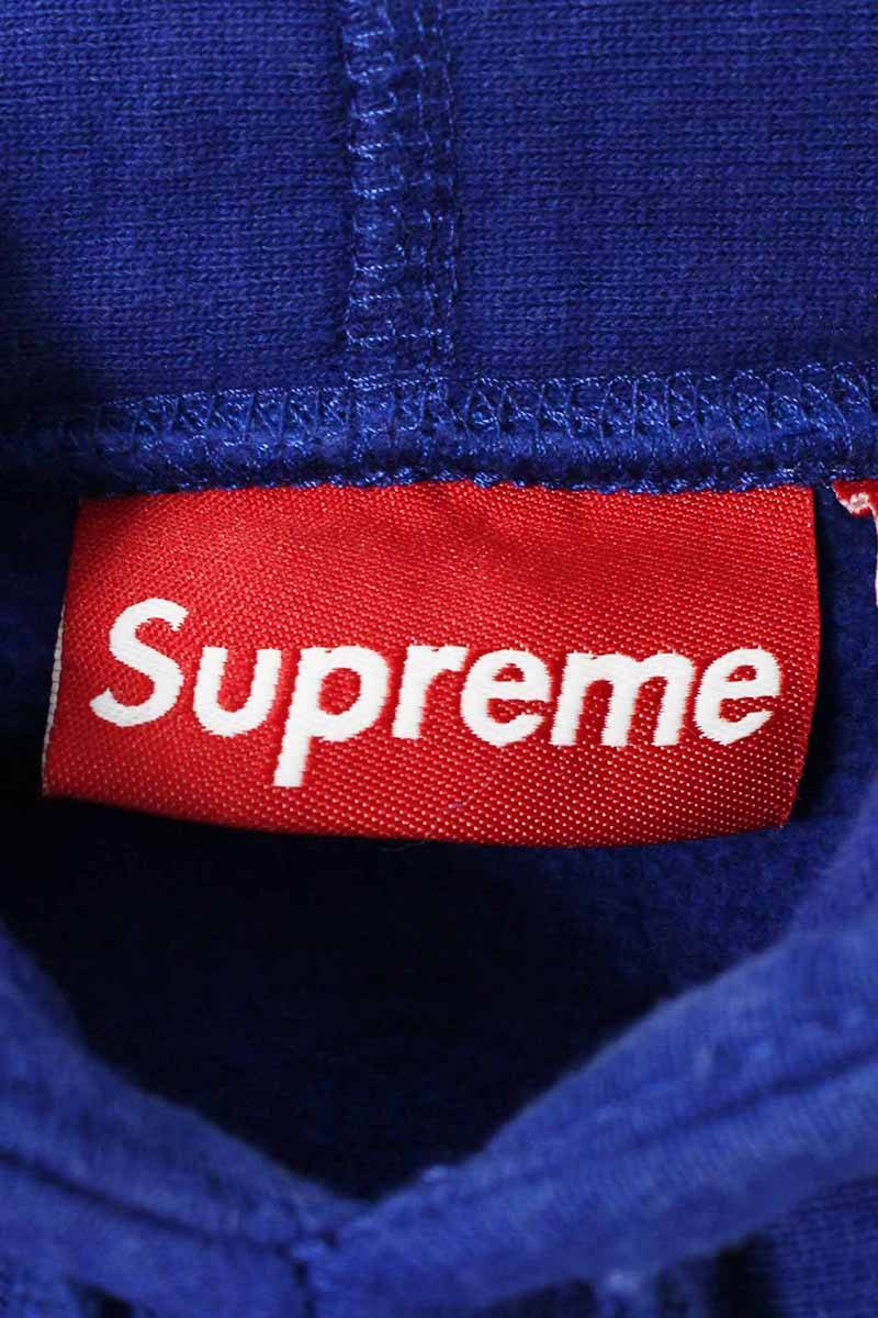 Supreme 08AW Box Logo Pullover Royal Logo Pullover Hoodie Blue Size M