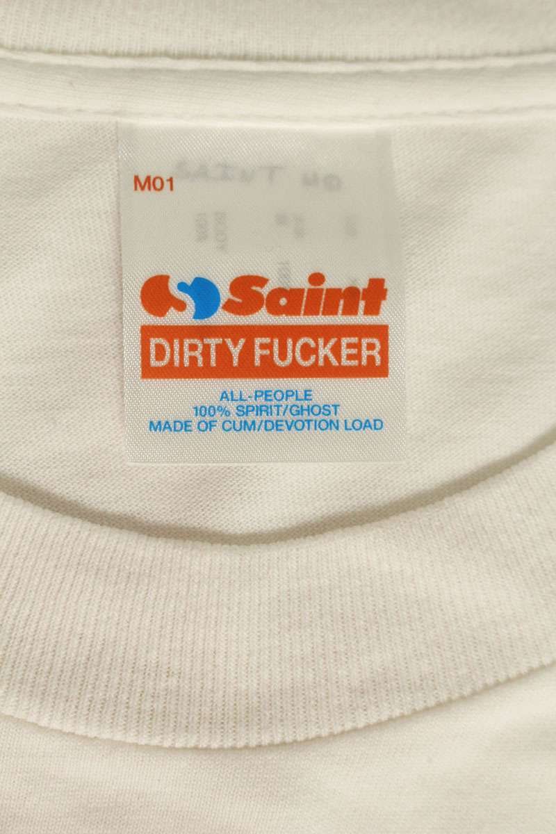 Saint Michael Print T-Shirt White Size XXL