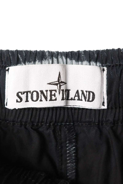 STONEISLAND 23SS Spray Print Logo Pants Black Size 31