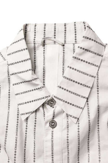 Vintage Chrome hearts Tops - Chrome Hearts Striped Long Sleeve Shirt Size XL - Authentic Archive