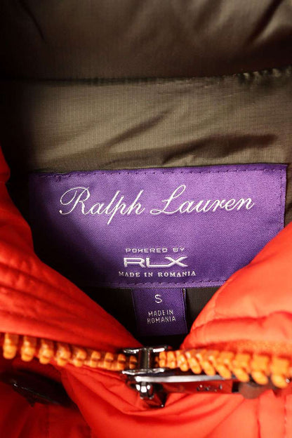 Ralph Lauren Fur Hooded Down Jacket Orange Size S