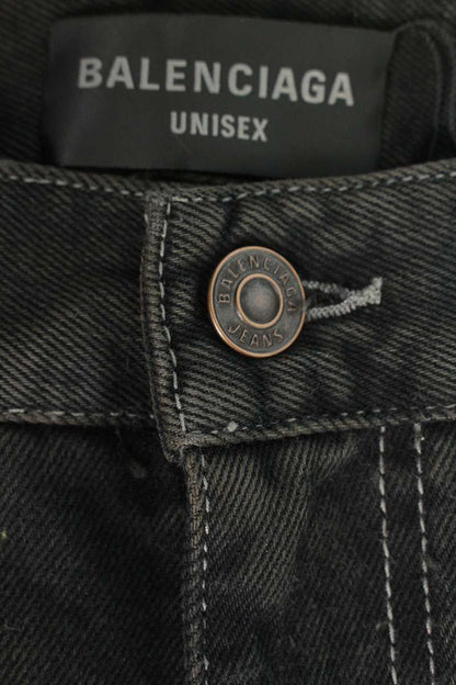 BALENCIAGA Distressed Low-Waist Jeans Black Size 32
