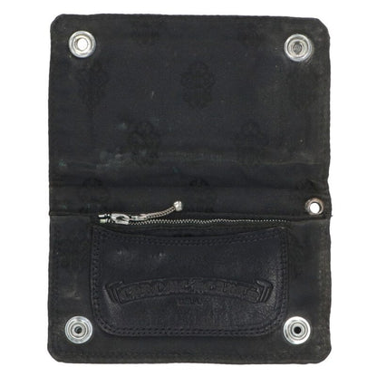 Chrome Hearts Zip Nylon Wallet Black x Silver