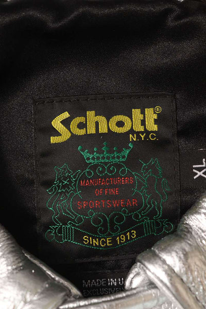 Supreme x Schott 25SS Schott Leather Clip Jacket Silver Size XL