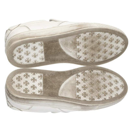 Chrome Hearts SLIP ON BLK CALF CH Leather Dagger Sneakers White x Silver US 6.5