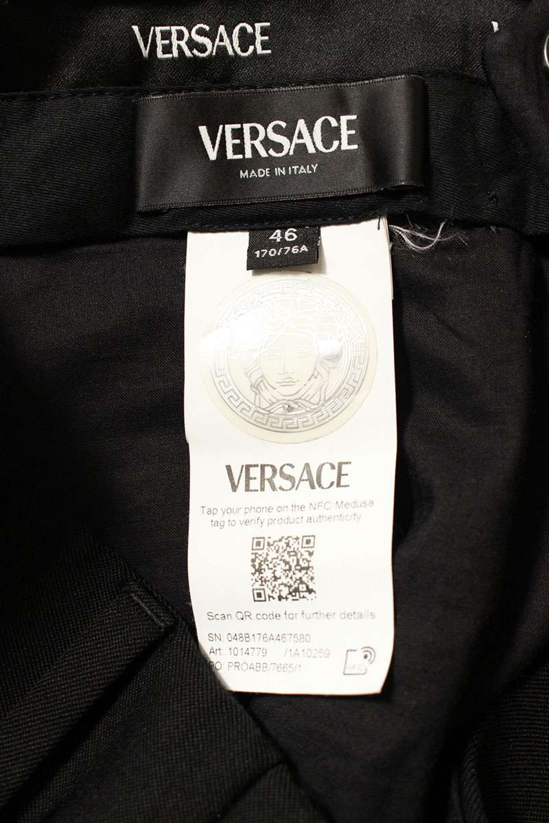 Versace Wool Long Pants Black Size 33