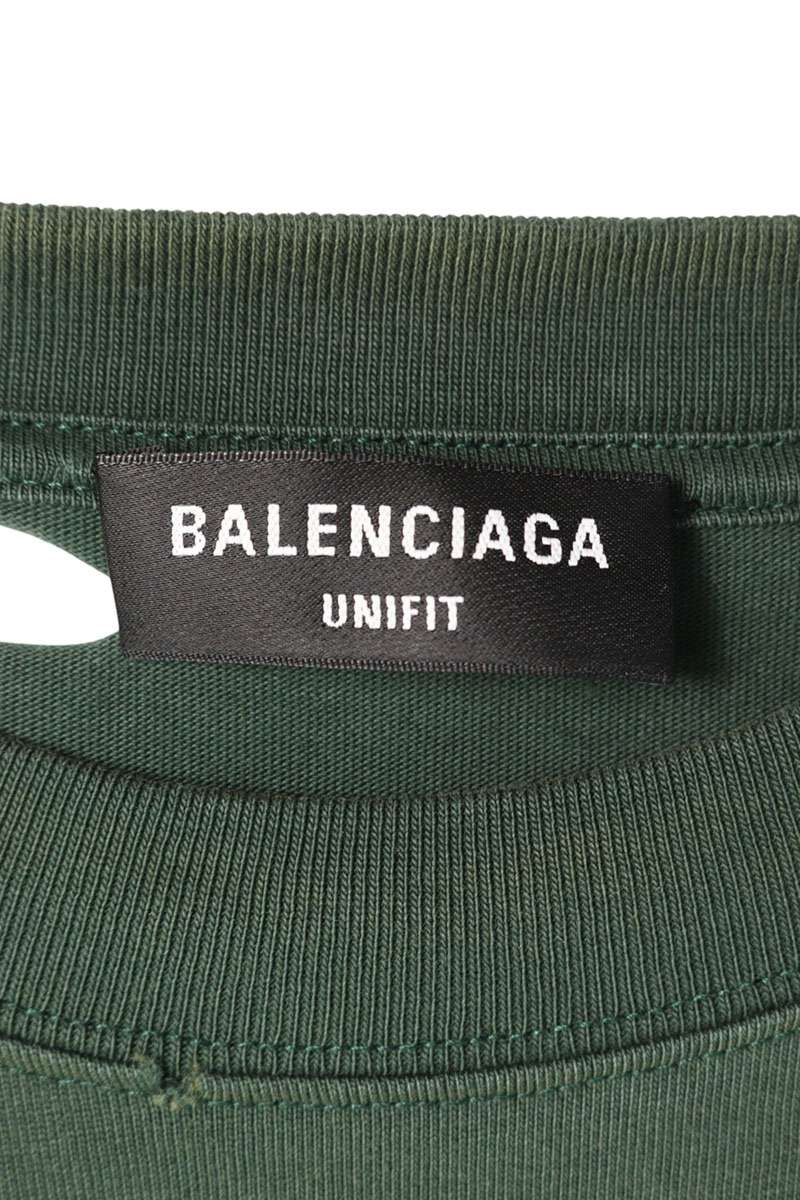 Balenciaga Logo Print T-Shirt Green x White Size S
