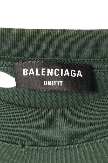 Balenciaga Logo Print T-Shirt Green x White Size S