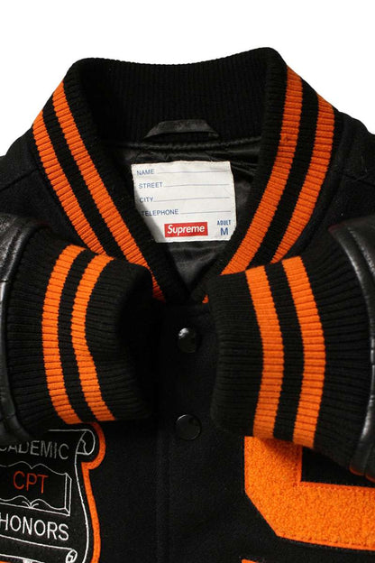 Supreme 19AW Team Varsity Jacket Black x Orange Size M