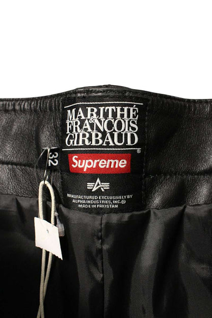 Supreme x FRANCOIS GIRBAUD 25SS Shuttle Tape Leather Cargo Pant Black Size 32
