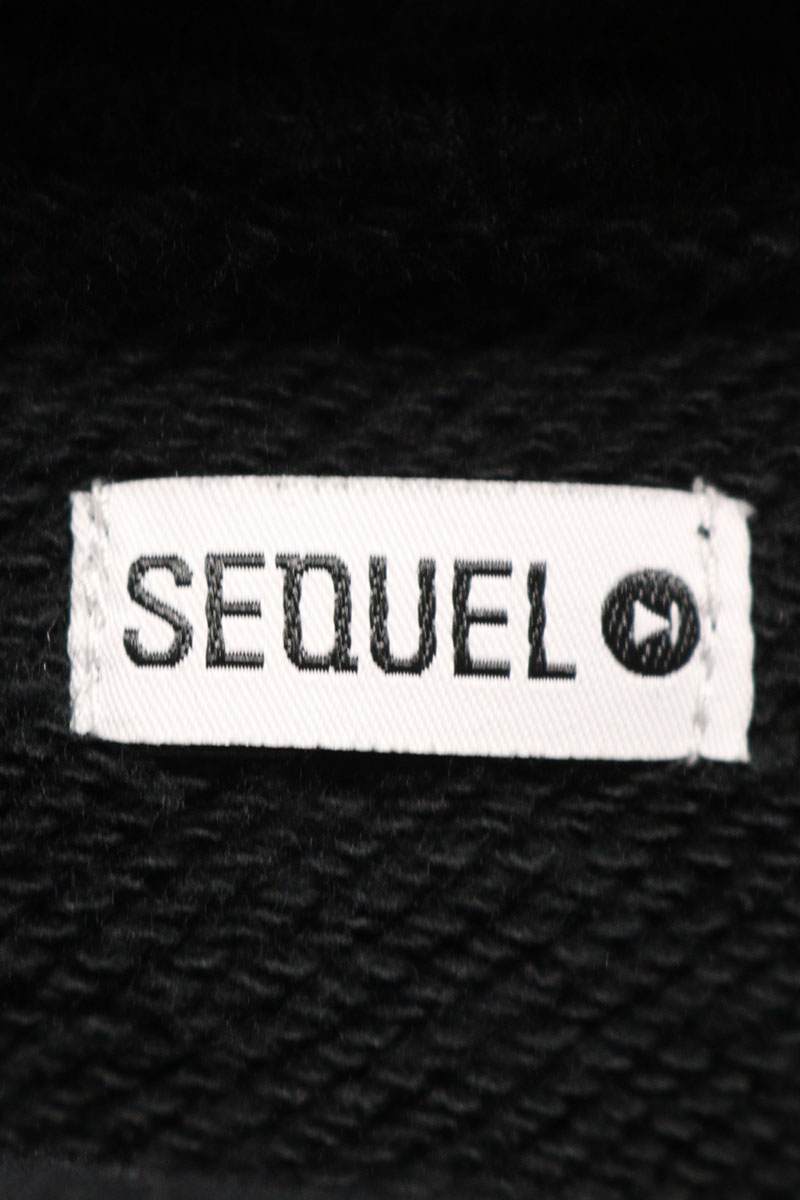 SEQUEL 23AW Logo Print Pullover Hoodie Black x Pink Size L